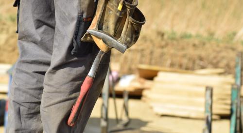 Trade laborer on construction jobsite