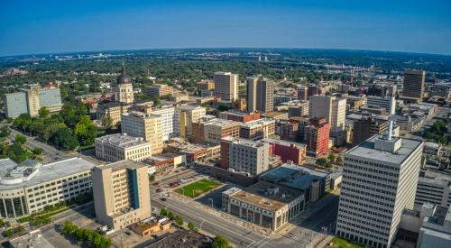 Aerial view of Topeka, Kansas