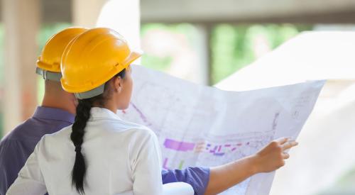 Female trade worker on jobsite