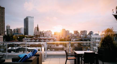 Rooftop lounge and view