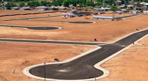 Housing development with empty lots