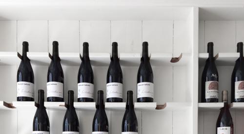 Wine rack on wall