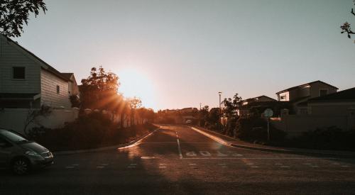 Neighborhood at sunrise