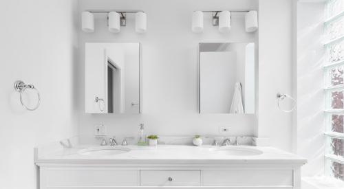 All-white modern bathroom vanity