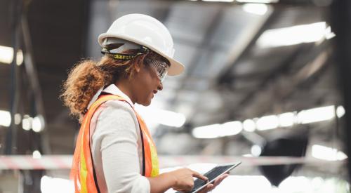 Woman engineer in factory