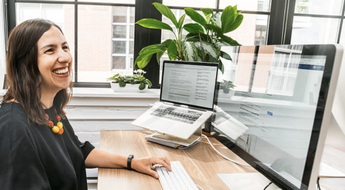 woman working from home