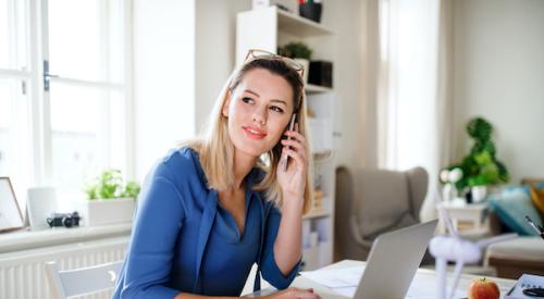 Woman in home office