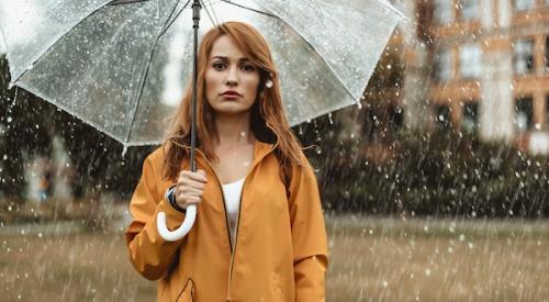 Woman in the rain