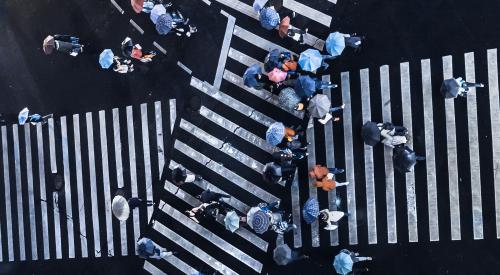 People in crosswalk