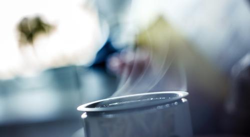 steaming coffee mug